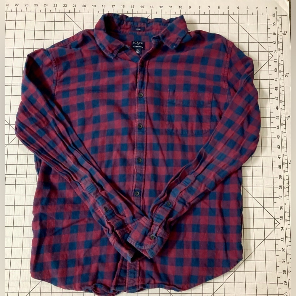 J. Crew‎ Women’s X-Large Slim Fit Flannel Button Down Shirt